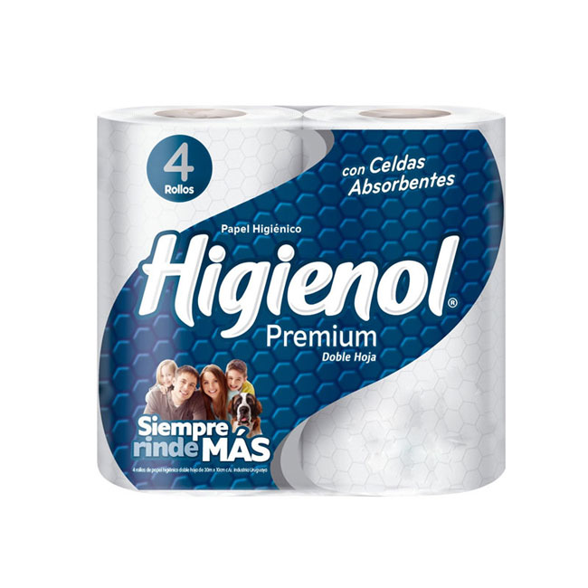 Papel Higiénico Higienol Doble Hoja Premium 50Mts X4