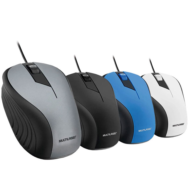 Mouse USB Engomado Plata 1200 DPI Multilaser MO225