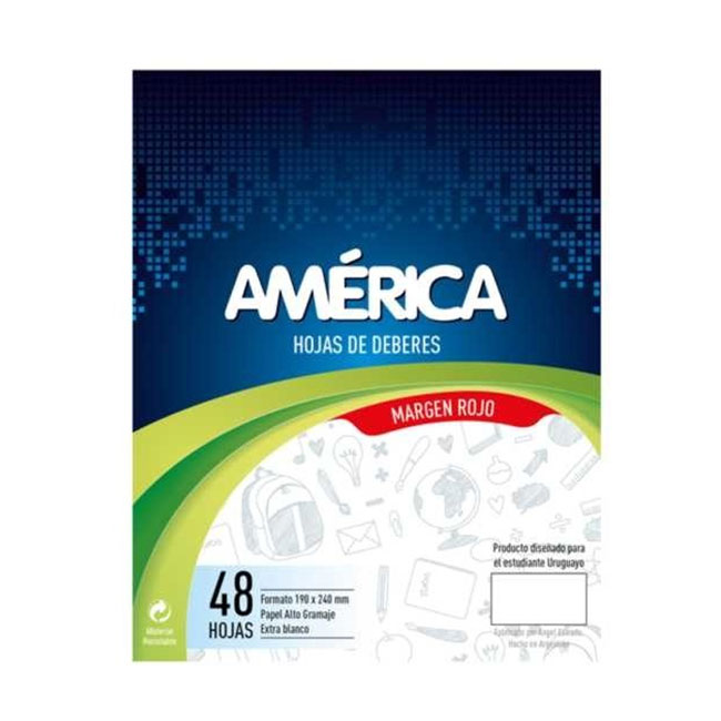 Hoja de Deberes Margen Rojo 48H America