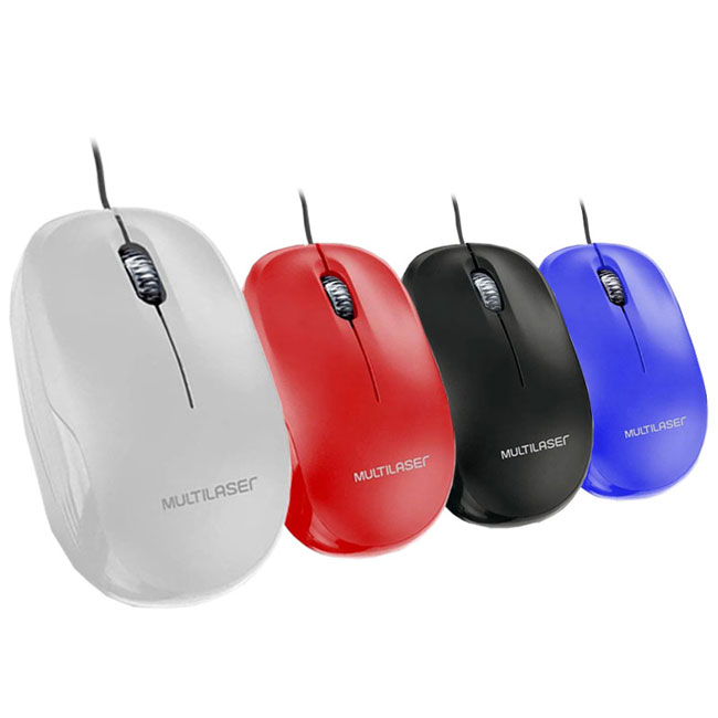 Mouse USB Blanco 1200 DPI Multilaser MO294