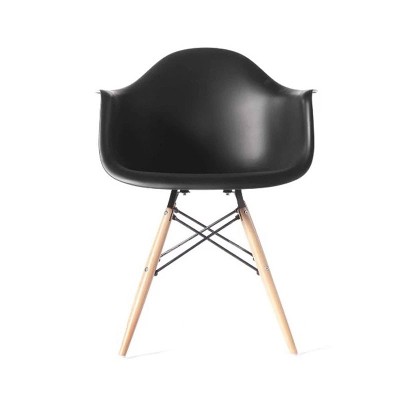 Silla Donna Eames con Apoyabrazos Tipo Butaca Negra