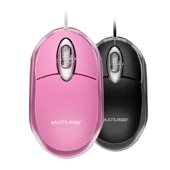 Mouse USB Rosa 800 DPI Multilaser MO181 
