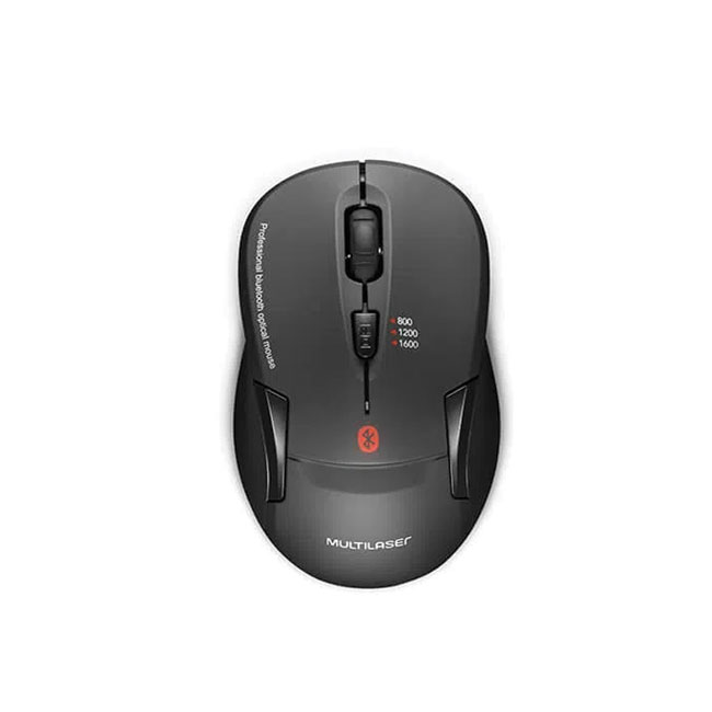 Mouse Inalámbrico Bluetooth Negro 1600 DPI Multilaser MO254