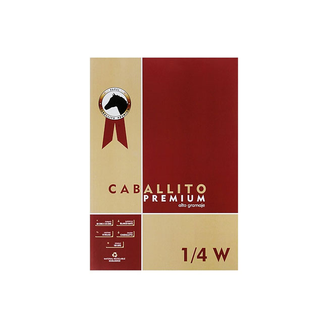 Hojas de Dibujo 1/4W 10 Hojas 180g Caballito