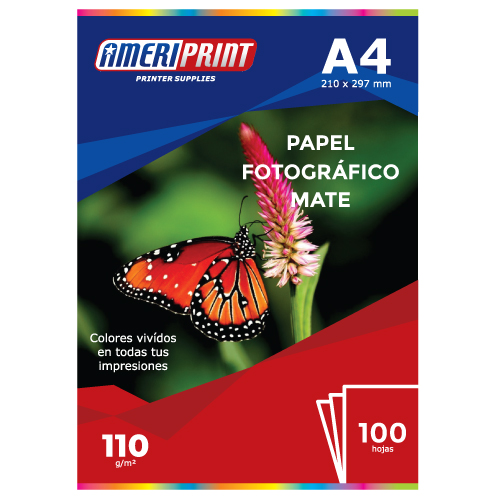 Papel  Fotográfico Mate A4 x100 110g Ameriprint 