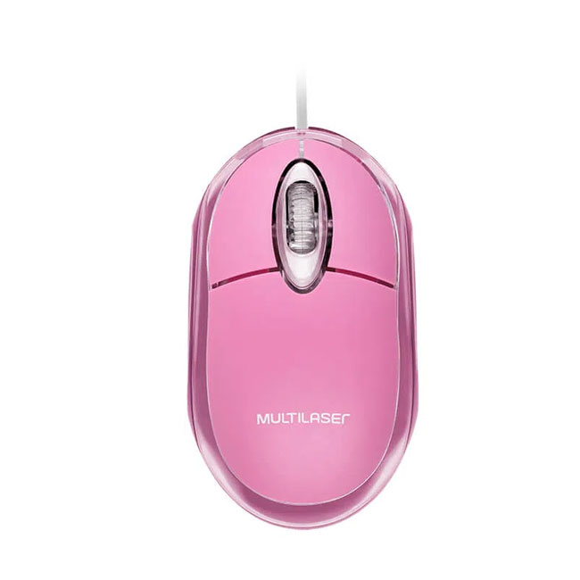 Mouse USB Rosa 800 DPI Multilaser MO181 