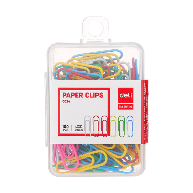 Clip Redondo 29mm X100 colores Deli 