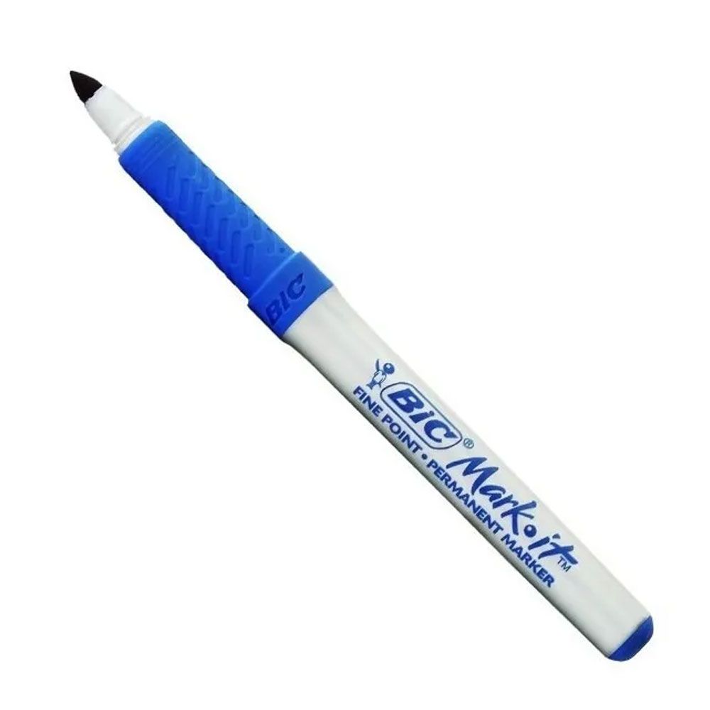 Marcador Permanente Fino Grip Azul Bic