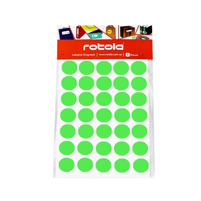 Etiqueta Manual Circular Rotola 120 Unidades 25 mm Verde
