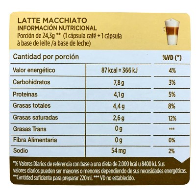 Café Nescafé Dolce Gusto Latte Macchiato x16 Cápsulas