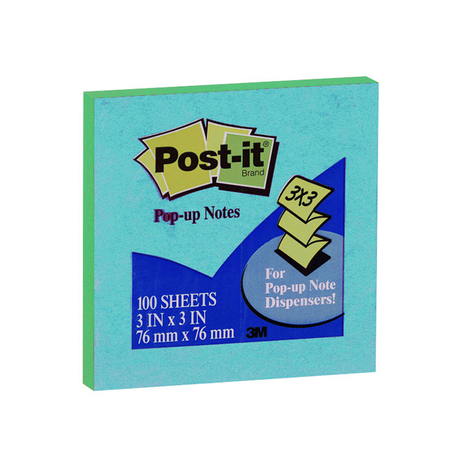 Notas Adhesivas 76 x 76mm Flúor Celeste y Verde Post-it