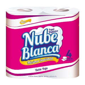 Papel Higiénico Nube Blanca Doble Hoja 30m x4