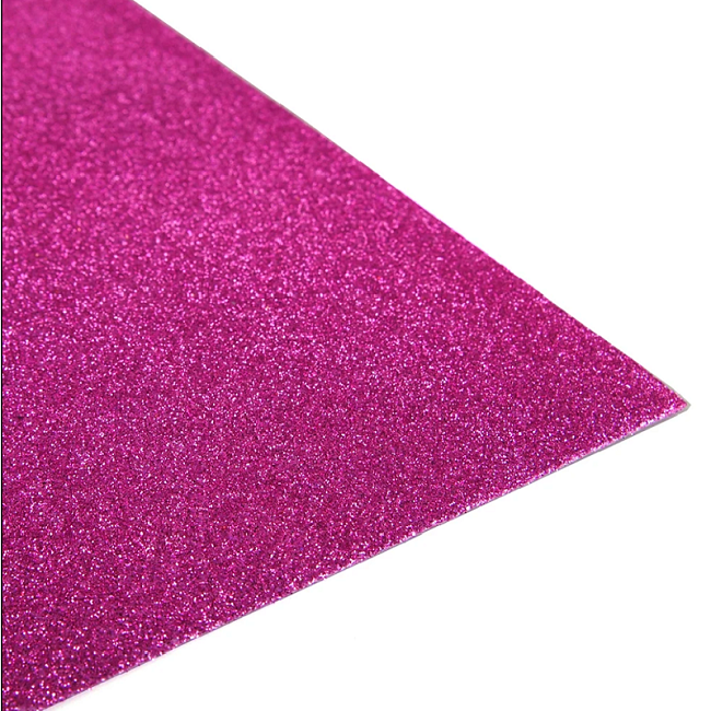 Goma Eva Fucsia con Brillantina Lámina 60x45cm