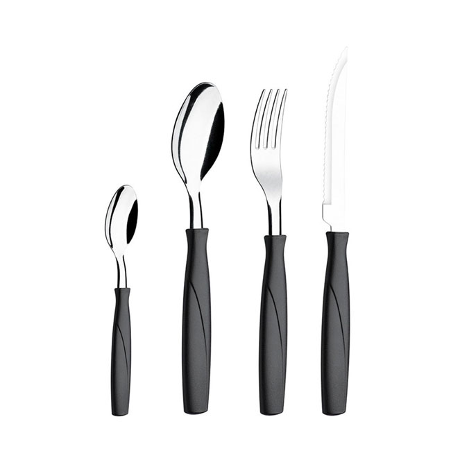 Juego de cubiertos x24 unidades Negro Brinox