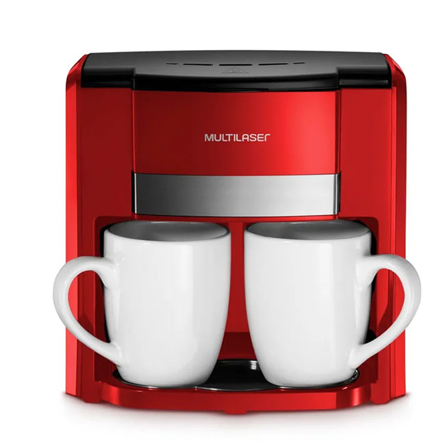Cafetera Eléctrica Con 2 Tazas Multilaser BE016 Roja 