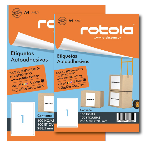 Etiquetas Imprimibles Rotola A4/1 100 Unidades 288 x 200 mm