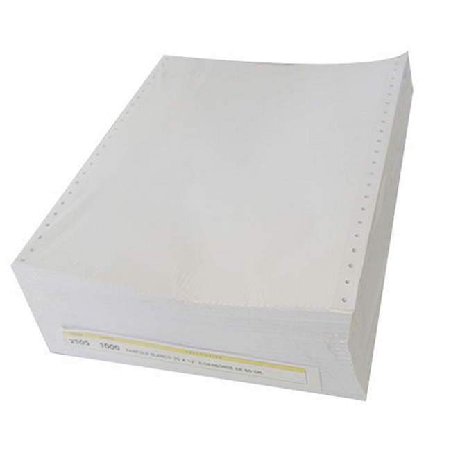 Papel Fanfold liso con desborde 25 x 6cm 