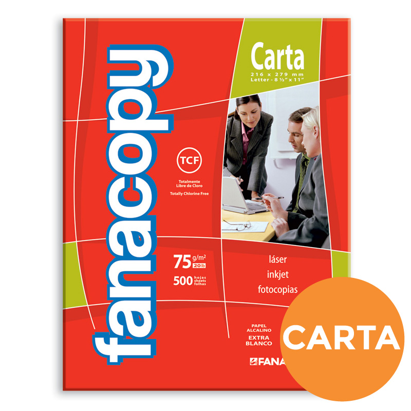 Papel Fanacopy Carta común 75gr x500 hojas