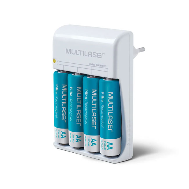 Cargador de Pilas AA/AAA Con 4  AA Multilaser CB054 