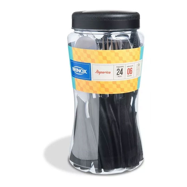 Juego de cubiertos x24 unidades Negro Brinox