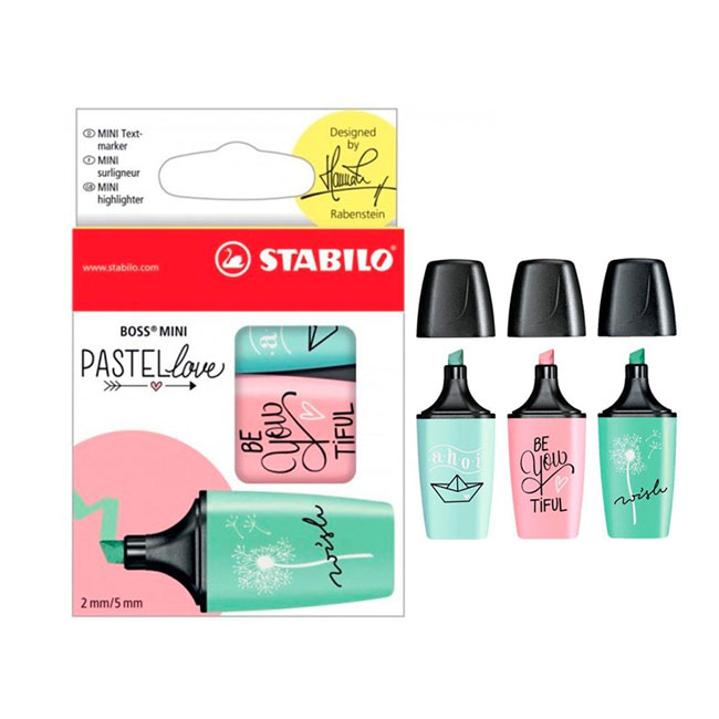 Resaltador Pastel Stabilo Boss Mini X3