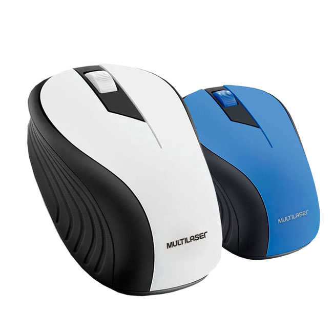 Mouse Inalámbrico Engomado Blanco 1200 DPI Multilaser MO216