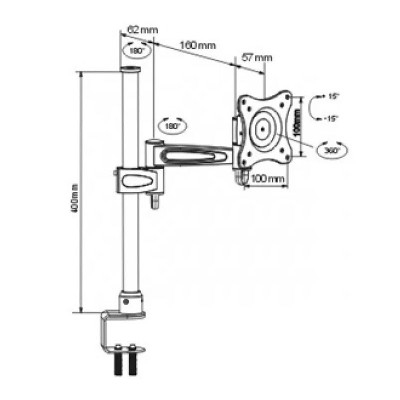 Soporte Monitor Brazo Fijo 13