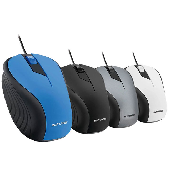 Mouse USB Engomado Azul 1200 DPI Multilaser MO226