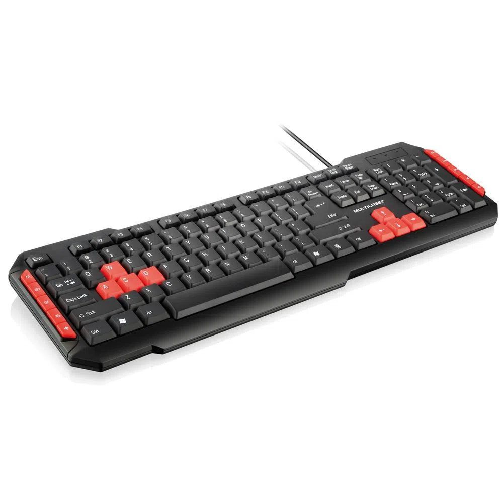 Teclado Gamer Slim Hotkey Multilaser TC160 Rojo