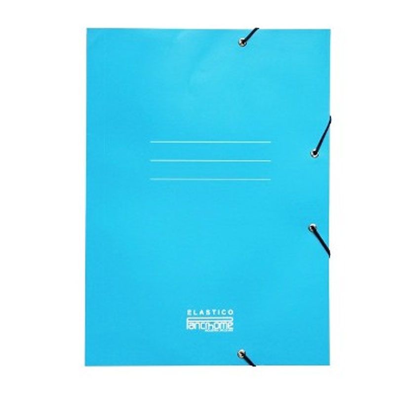 Carpeta Plastificada con Elástico Oficio Celeste Pancrhome