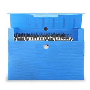 Caja archivo plástica 13cm Azul Polibras