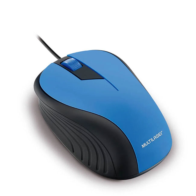 Mouse USB Engomado Azul 1200 DPI Multilaser MO226