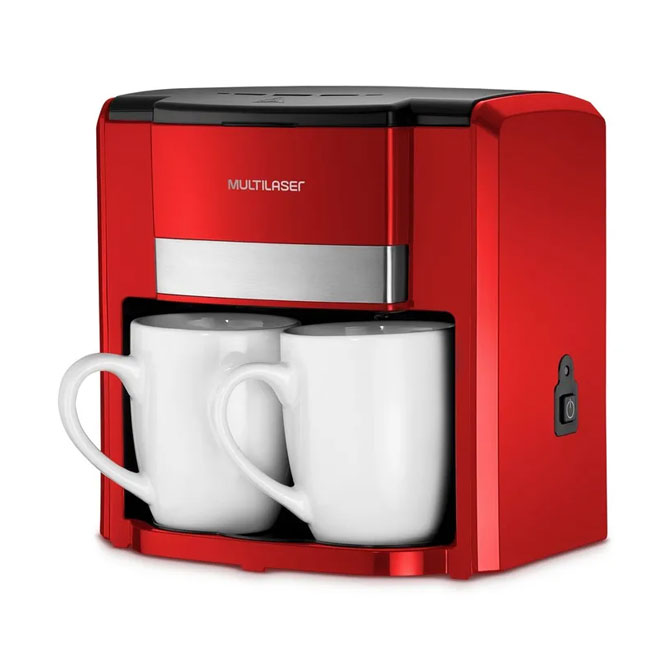 Cafetera Eléctrica Con 2 Tazas Multilaser BE016 Roja 