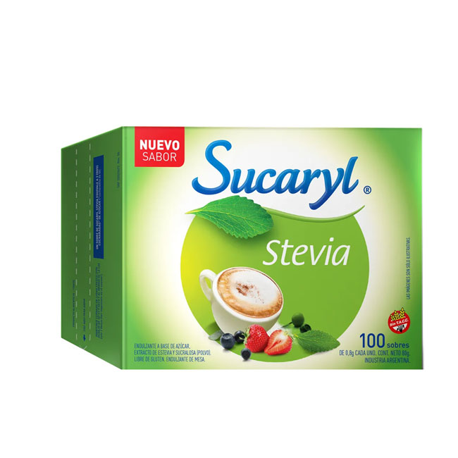 Edulcorante Sucaryl Stevia x100 Sobres de 1gr