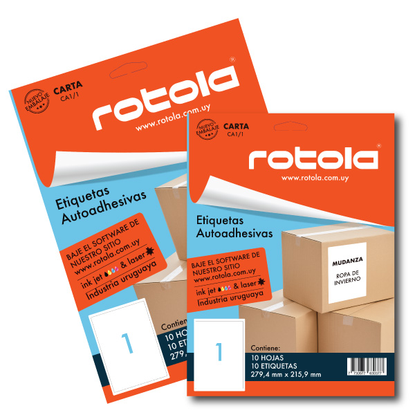 Etiquetas Imprimibles Rotola Carta CA1/1 1000 Unidades 279 x 215 mm