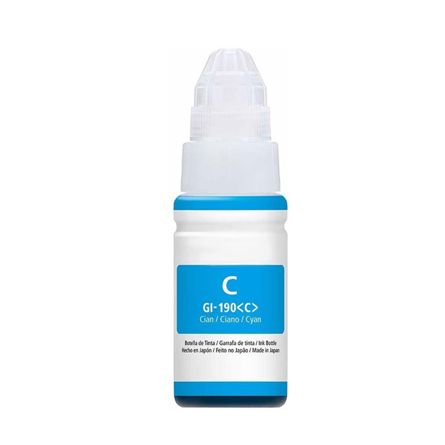 Tinta para Impresora Canon GI 190 Cyan G2010 2110 2800 3100 1100 Compatible